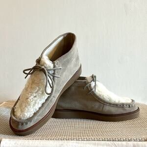 The GREAT. Trooper Suede Shearling 70s Chukka Mocassin SANDN - Size 6.5